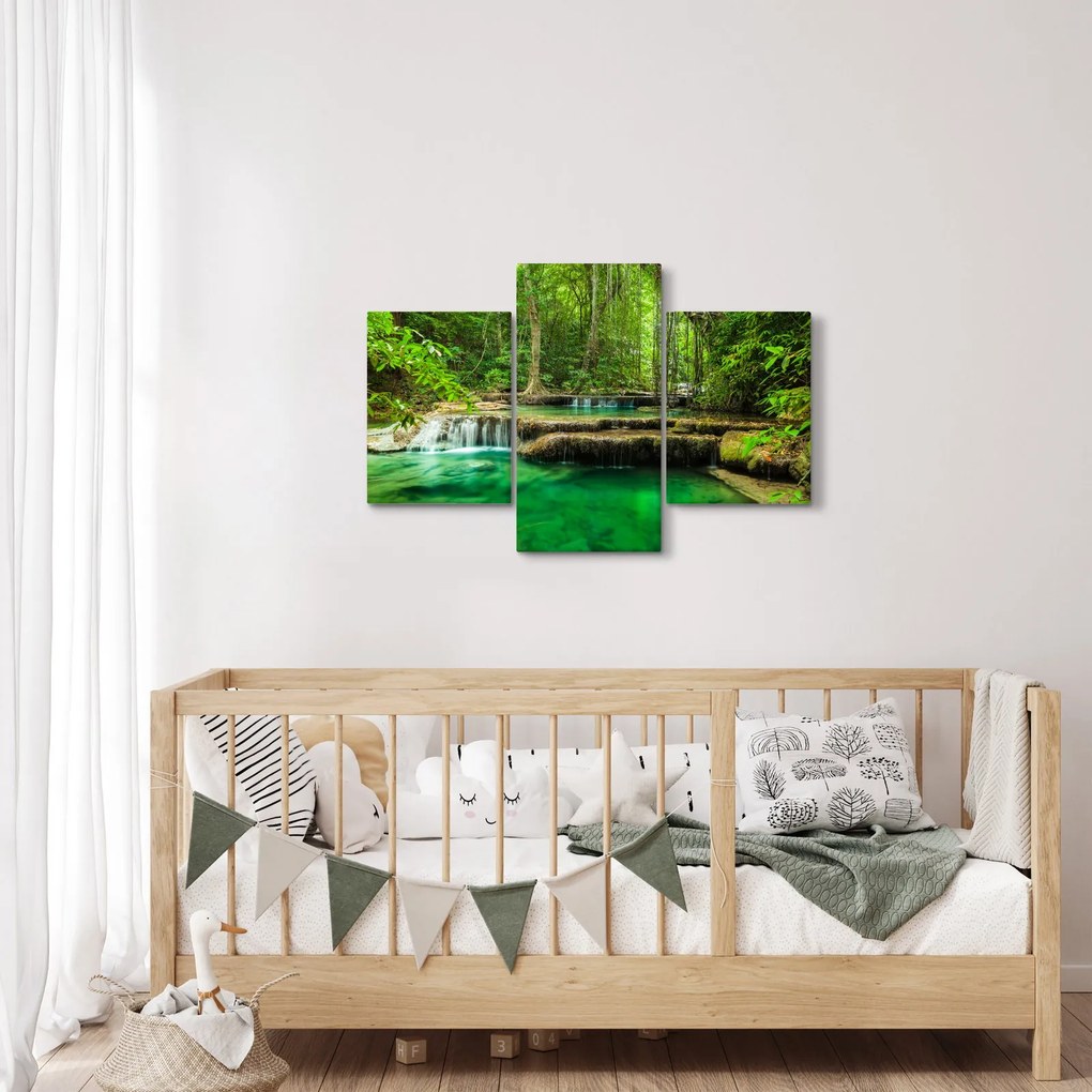 Obraz - Vodopád Erawan v Kanchanaburi, Thajsko (90x60 cm)