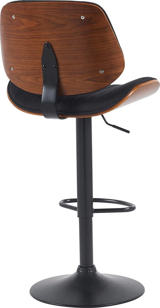 Barová stolička Clawson - látka, čierny rám - orech/čierna