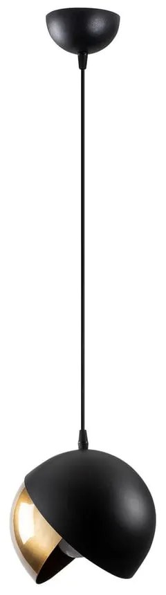 Závesné svietidlo v čierno-zlatej farbe s kovovým tienidlom ø 20 cm Berceste – Opviq lights
