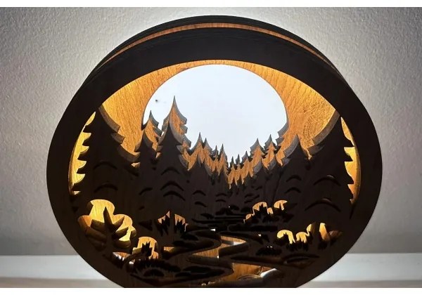 Li-Go 23580/DUB2 - LED stmievateľná stolová dekorácia LED/12W/230V 20x22 cm dub/lesk