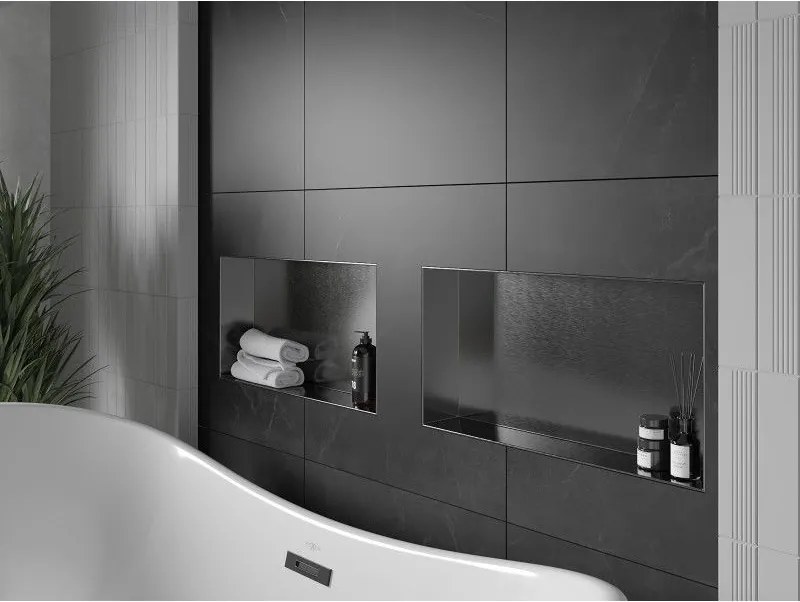 Mexen X-Wall-NR, polica na zapustenie bez príruby 60 x 30 cm, grafitová matná - 19E1603010