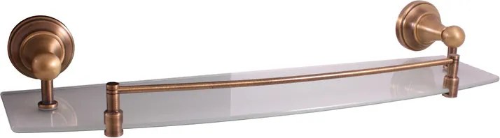Slezák - RAV Polička sklenená 500 mm MORAVA RETRO - MKA0900/50SM, Stará mosadz (Bronz)
