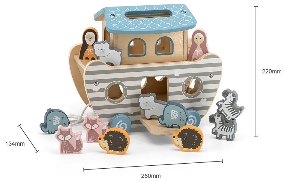Drevené vkladacie puzzle Noemova archa Viga