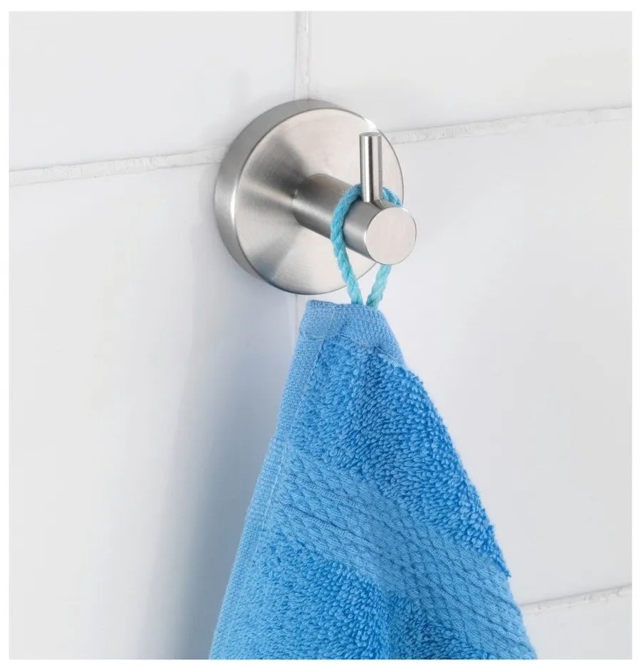 Nástenný háčik z nehrdzavejúcej ocele v matne striebornej farbe Bosio – Wenko