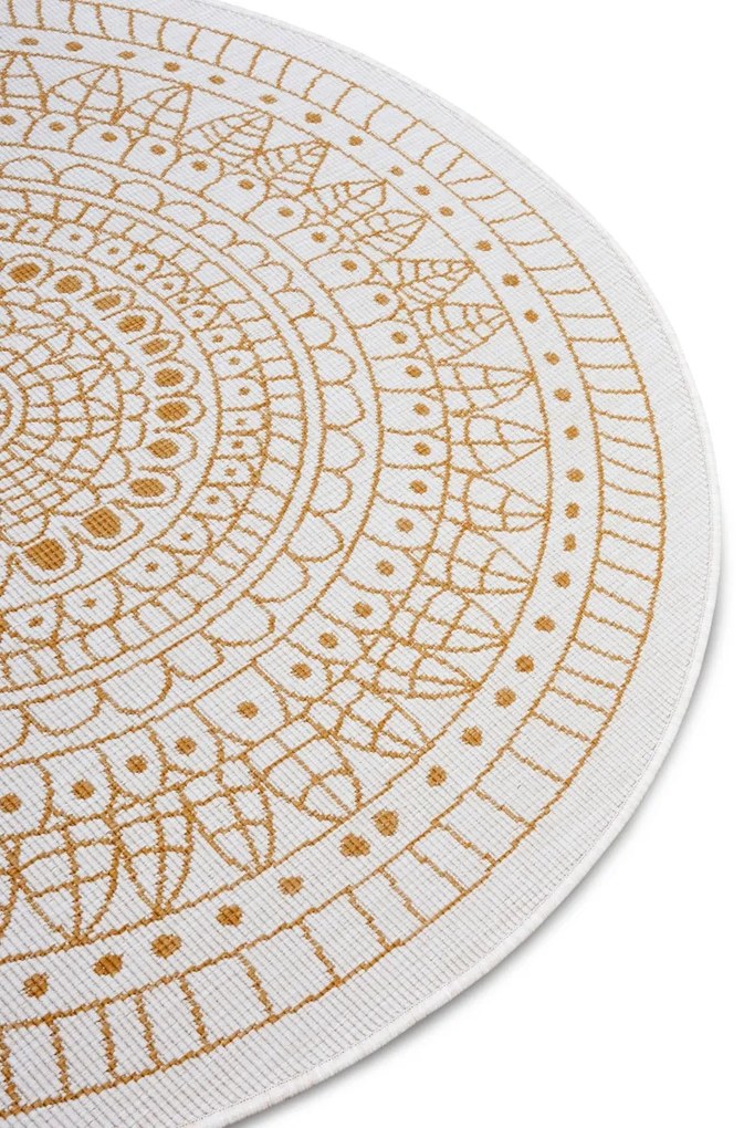 Hanse Home, Kusový koberec Twin-Wendeteppiche 105797 Ochre kruh – na von aj na doma, 100x100 (priemer) kruh, žltá, chodba / predsieň