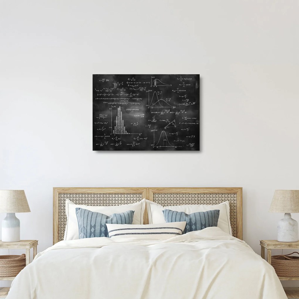 Sklenený obraz - Láska k číslam (70x50 cm)