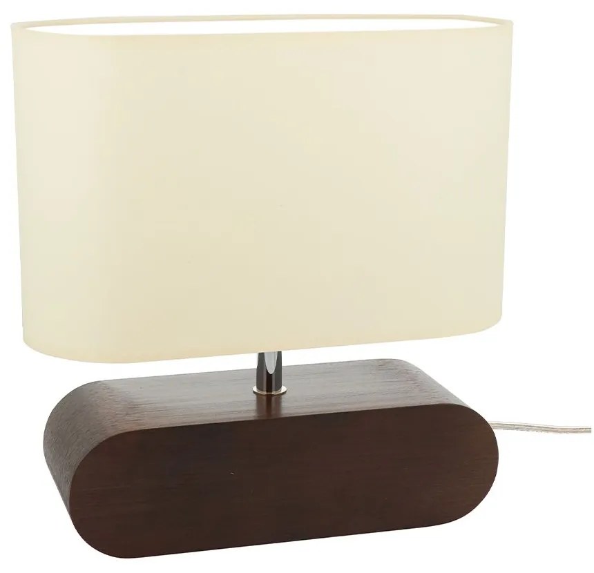 Spot-Light Stolová lampa MARINNA, 1xMax.25W, krémové textilné tienidlo, buk s odtieňom orecha