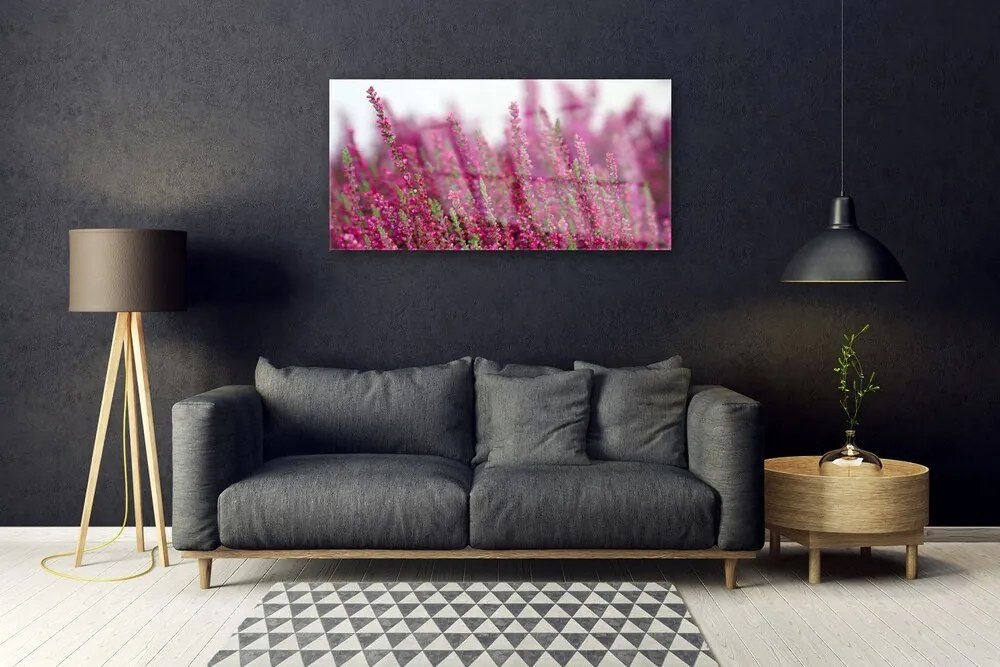 Skleneny obraz Kvety lúka príroda 120x60 cm