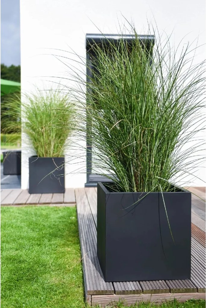 Kvetináč BLOCK, sklolaminát, 50x50x50 cm, antracit