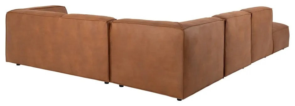 Koňakovohnedá rohová pohovka z imitácie kože (ľavý roh) Fairfield Kentucky – Bonami Selection