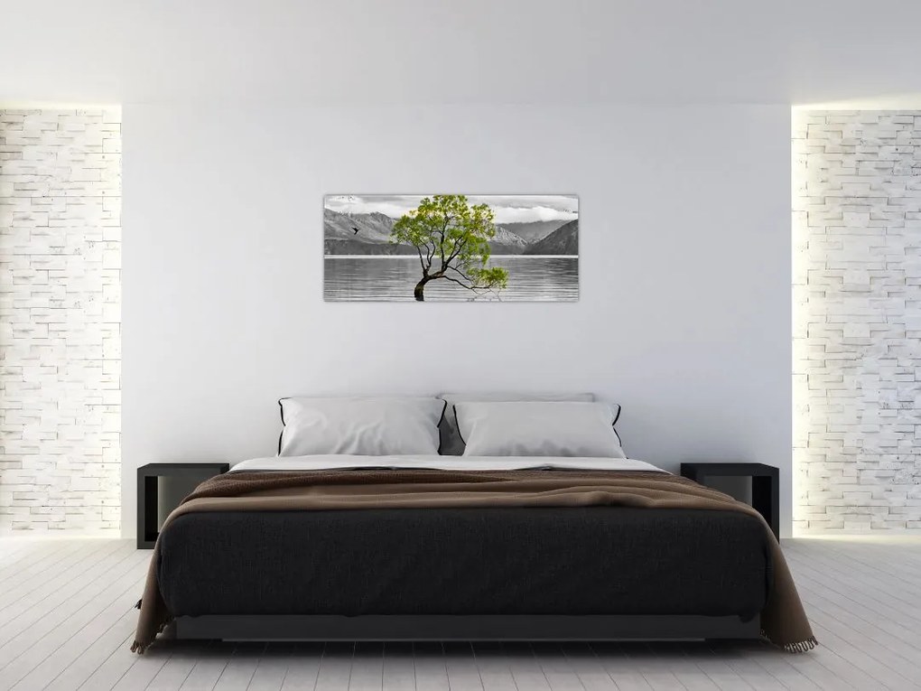 Obraz stromu uprostred jazera (120x50 cm)