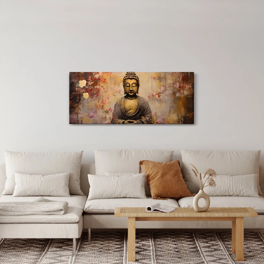 Obraz - Budha, maľba (120x50 cm)