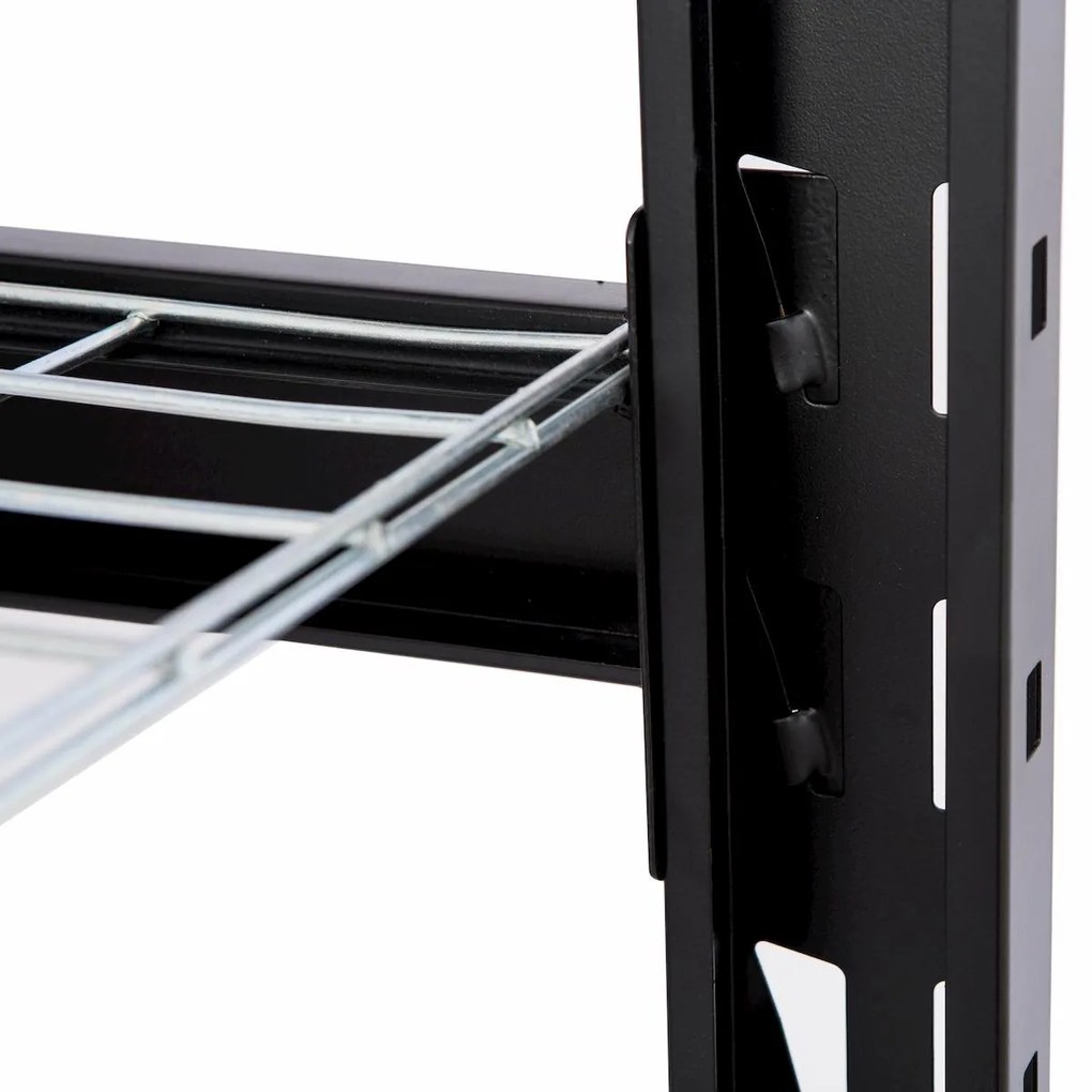 Kovový regál STRONG 183x196x55cm, 4x sieťová polica, 650kg na policu, antracitová farba