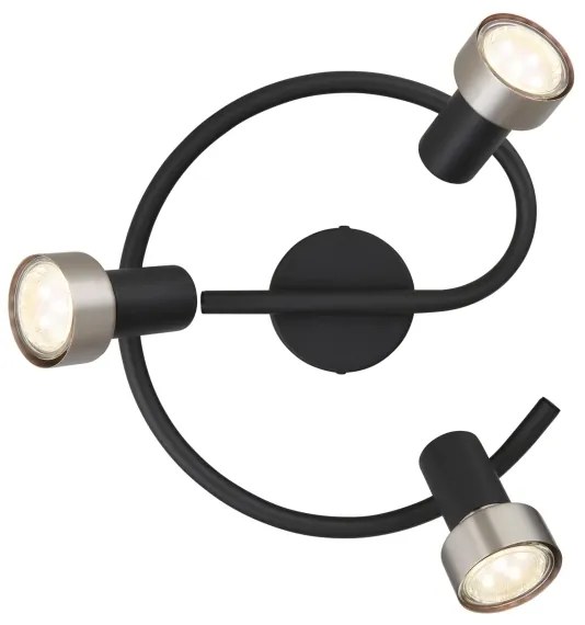 Globo 57917-3N - Bodové svietidlo MASON 3xGU10/25W/230V čierna/strieborná
