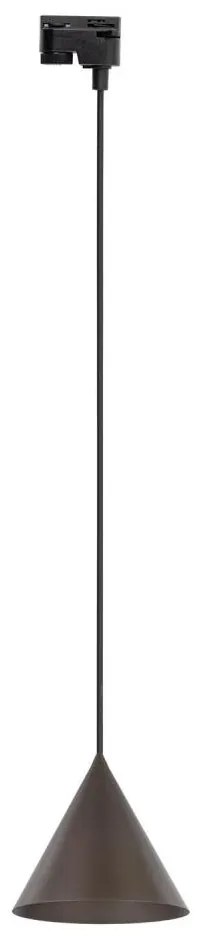 Luster na lanku do lištového systému CONO 1xE27/15W/230V čierna/hnedá