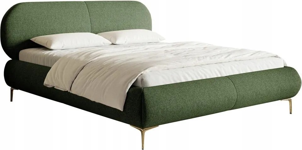 Manželská posteľ 180cm Octave (rošt úl. priestor) (olivová zlatá)