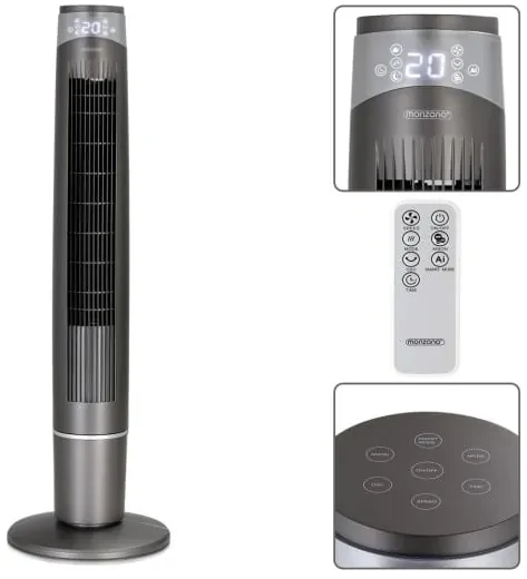 InternetovaZahrada Vežový ventilátor 120 cm - šedý