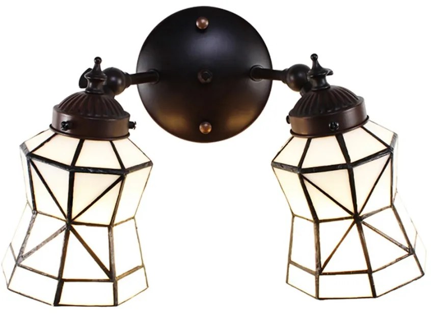 Nástenná double lampa Tiffany WHITE