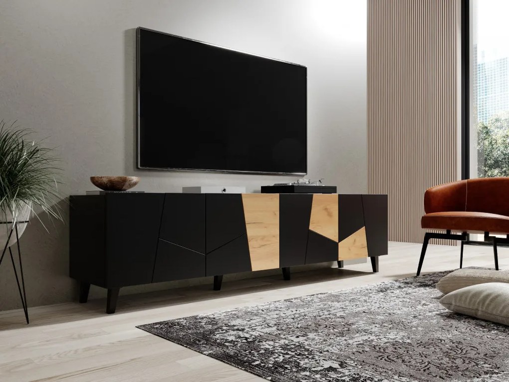 Cama TV stolík Etna - čierna/dub