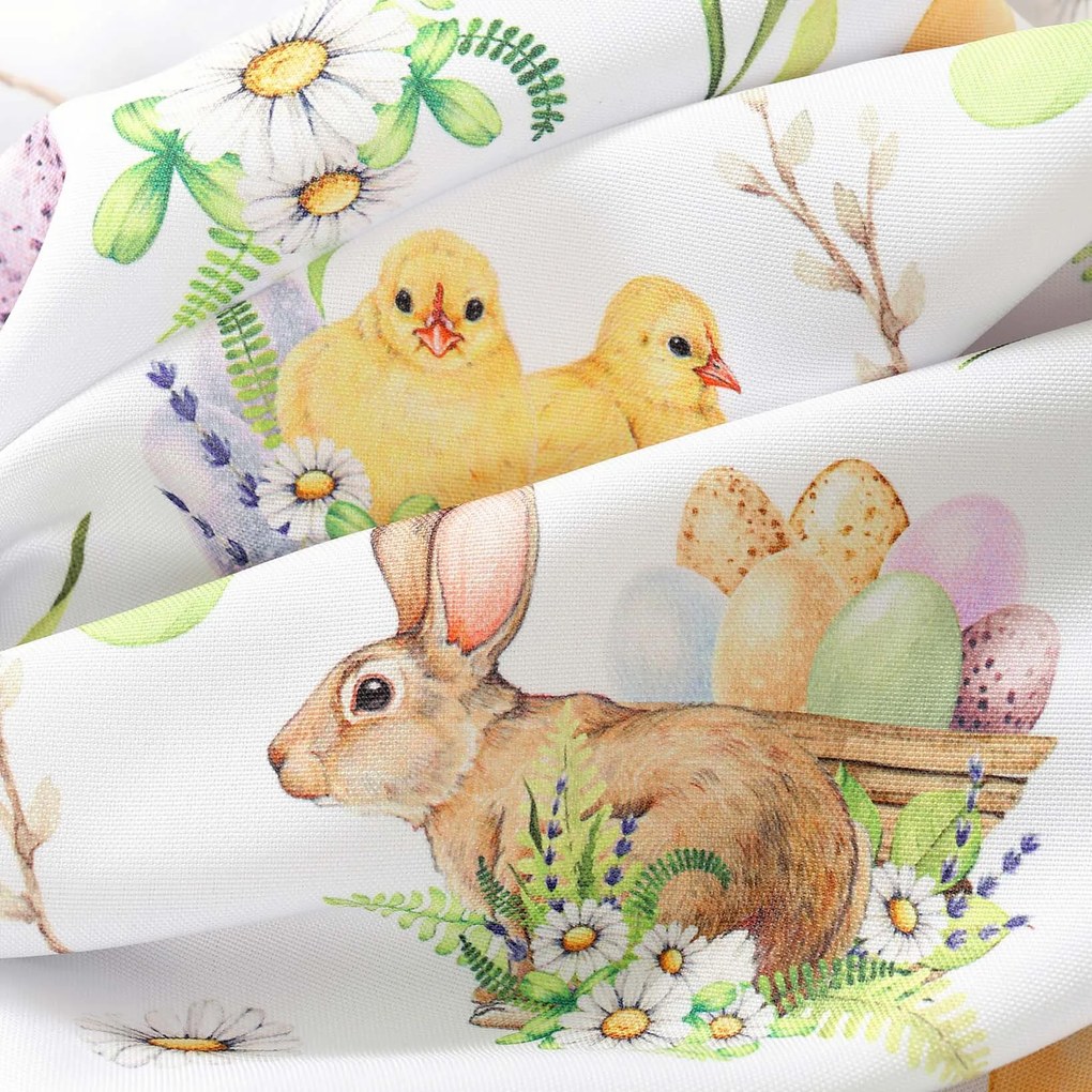 Goldea veľkonočná teflónová látka na obrusy - symboly veľkej noci 160 cm