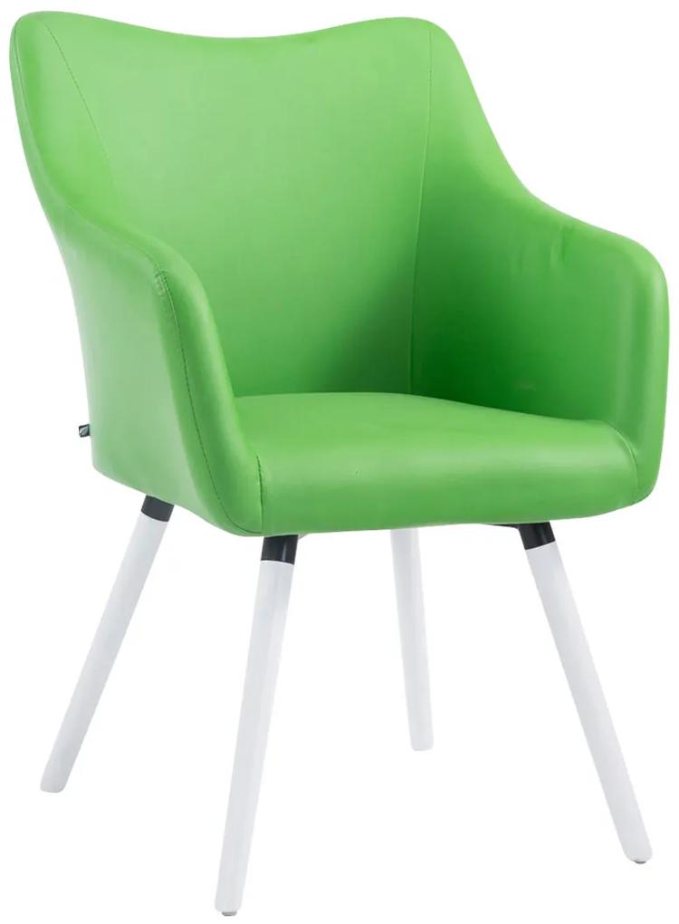Stolička Mack, nohy biele Farba Zelená