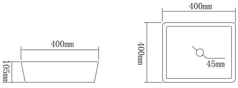 Mexen Mika, sklenené umývadlo na dosku 40 x 40 cm, číra, 24104000