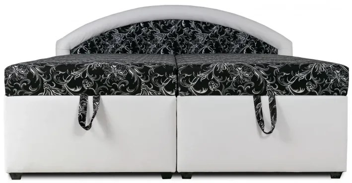 Polohovacie letisko Kamila, 200x160, bielo-čierna (k1 / č.19 / matrace A do 90 kg)