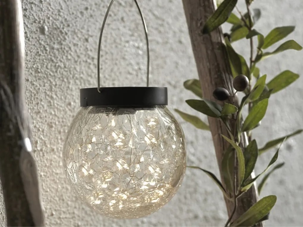 Závesný solárny lampáš GLORY 13 cm