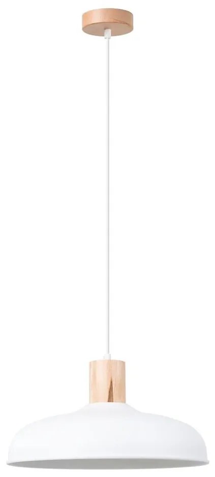 Sollux SL.1323 - Luster na lanku INDY 1xE27/15W/230V pr. 38 cm biela