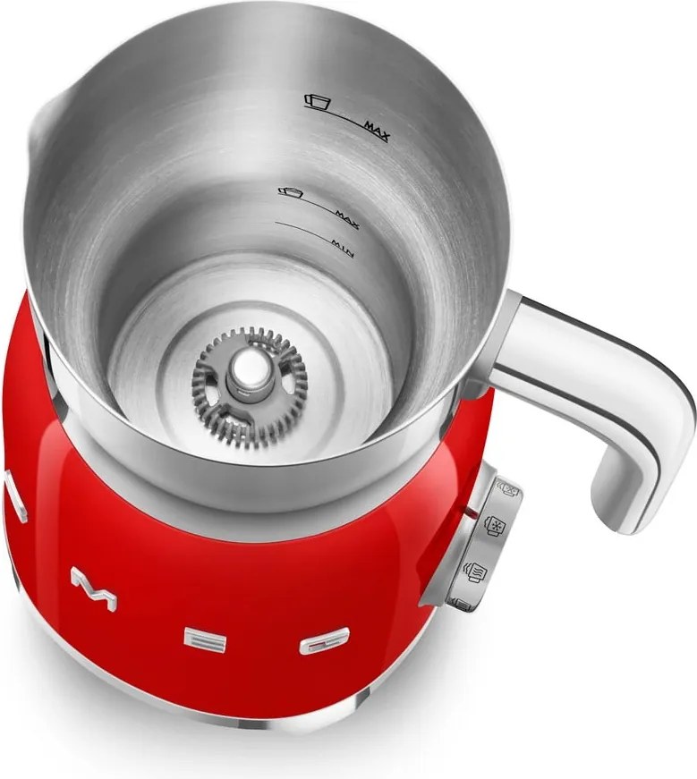 Červený elektrický šľahač mlieka Retro Style – SMEG