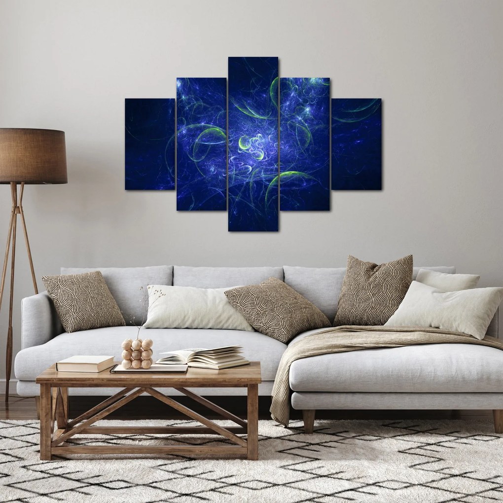 Obraz - modrá abstrakcia (150x105 cm)