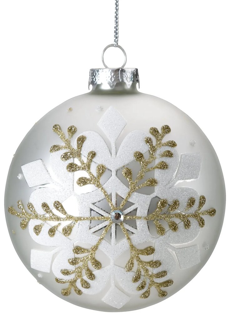 SKLENENÁ VIANOČNÁ BANKA NA STROMČEK SADA 4 KS (FI) 10 CM VZOROVANÁ