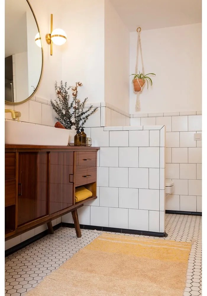 Okrovožltý bavlnený koberec 80x140 cm Twin Amber – Lorena Canals