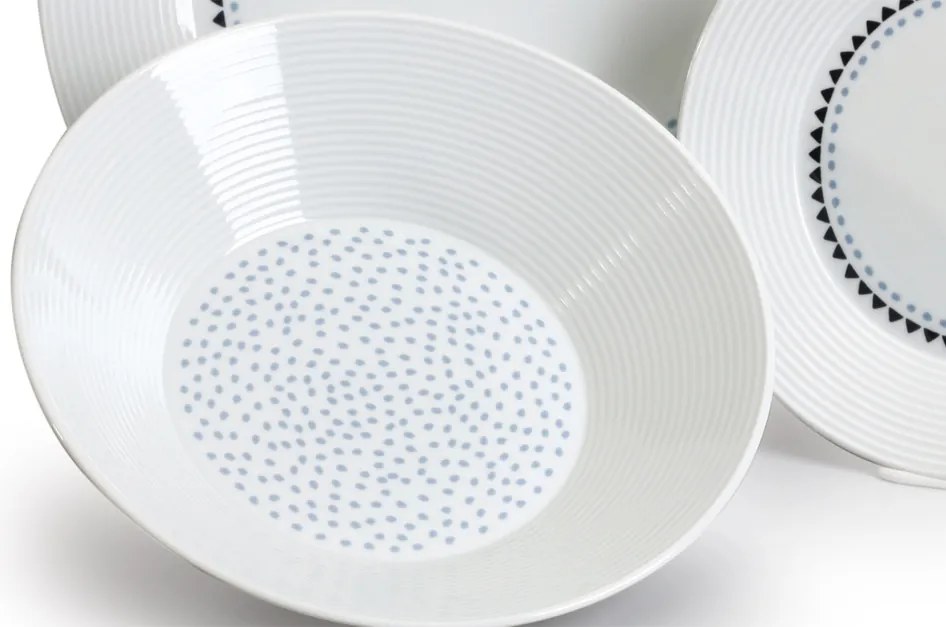 Thun tanierová súprava Lea modré kamienky 18-dielná