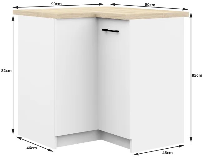 Rohová kuchynská linka OLIWIA 3 m biela