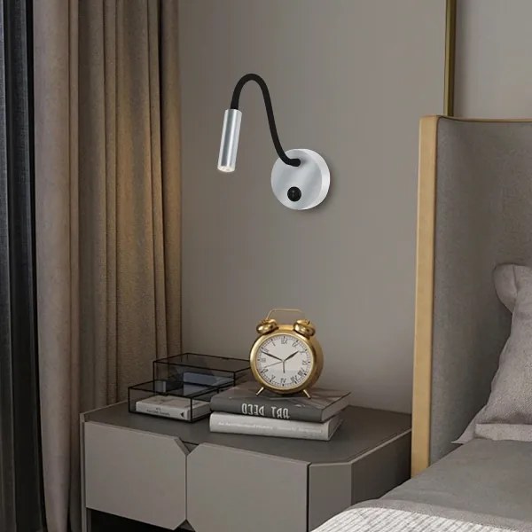 Brilagi - LED Flexibilná nástenná lampa MAYA LED/3W/230V 4000K strieborná