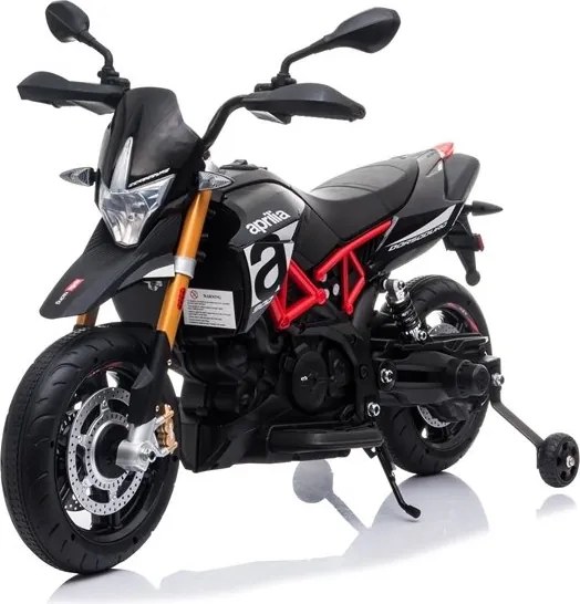 LEAN CARS Elektrická motorka pre deti Aprilia A007, čierna