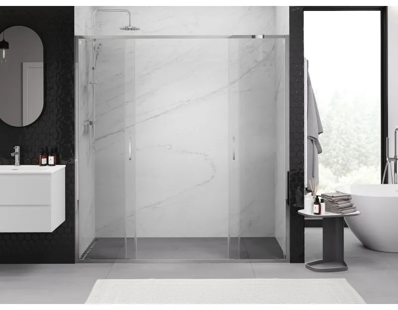 Mexen Exo, 2-krídlové posuvné 170x200 cm, 6mm číre sklo, chrómový profil, 8152-170-000-01-00