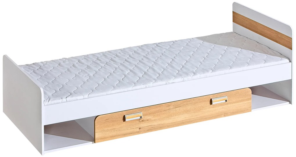 Detská posteľ CORNETO L13 | 80 x 195 cm Farba: Biely briliant / dub nash