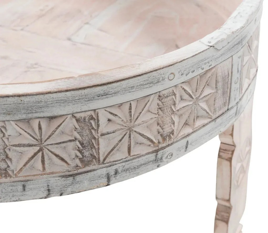 furniture-nabytek.cz - Sada 3 masivních odkládacích stolků Chakki z mangového dřeva, bílá