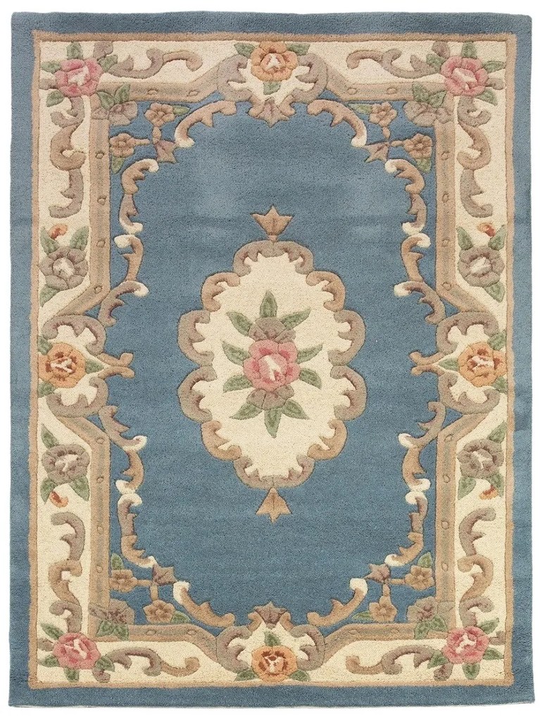 Flair Rugs koberce Ručne všívaný kusový koberec Lotus premium Blue - 120x180 cm