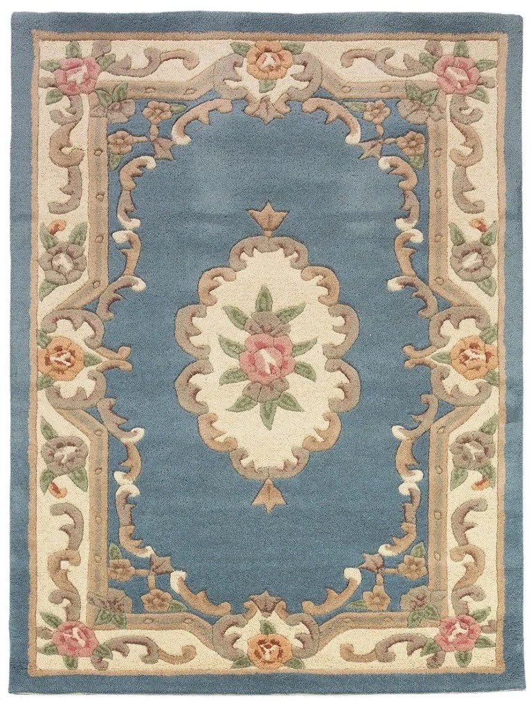 Ručne všívaný kusový koberec Lotus premium Blue, 150x240, modrá, chodba / predsieň, Flair Rugs