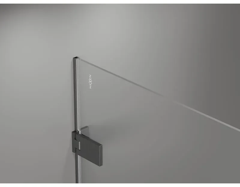 Mexen Lunar-F Duo, sklápací sprchový kút 90 x 80 cm, 8mm číre sklo, profil grafit brúsený, 836-090L-080P-66-00
