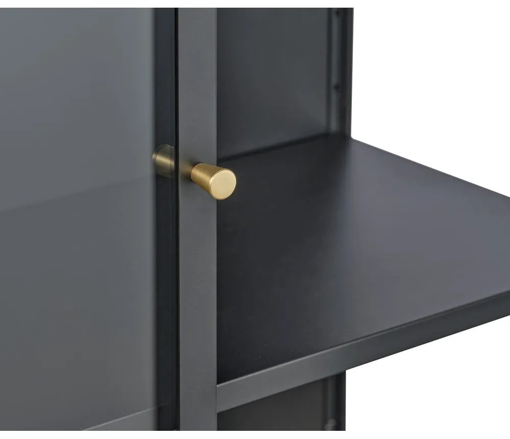 Čierna kovová vitrína 90x160 cm Carmel – Unique Furniture