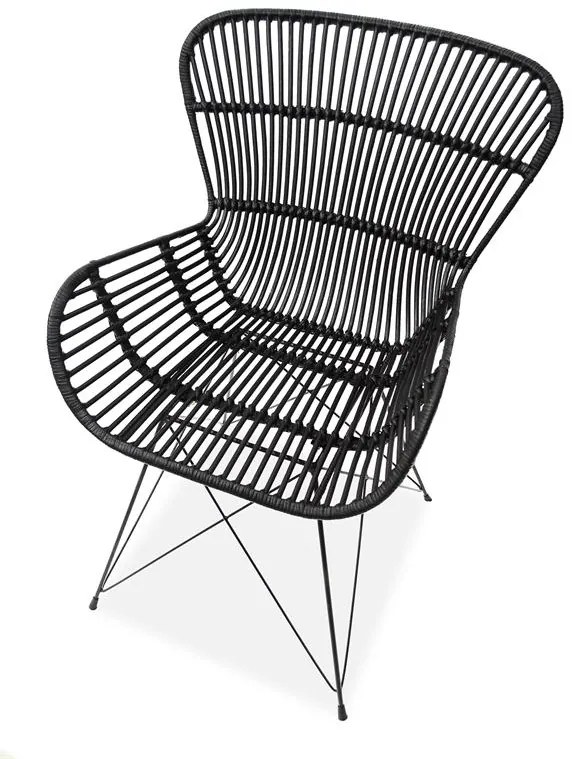 ZÁHRADNÁ RATANOVÁ STOLIČKA VIKI ČIERNA