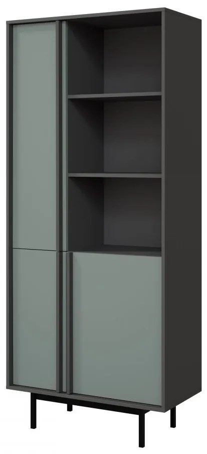 Regál Wektus 3D WK02, Farby: antracit / aloe