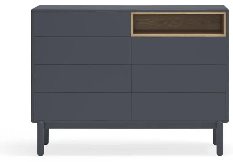 Tmavosivá nízka komoda 120x90 cm Corvo - Teulat