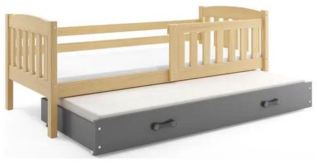 Detská posteľ KUBUS s výsuvnou posteľou 90x200 cm - borovica Modrá