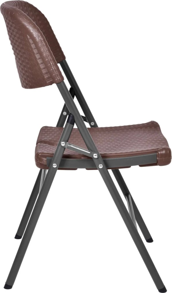Hnedá skladacia cateringová stolička Rattan