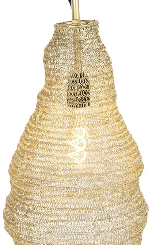 Orientálna závesná lampa zlatá - Nidum Rombo